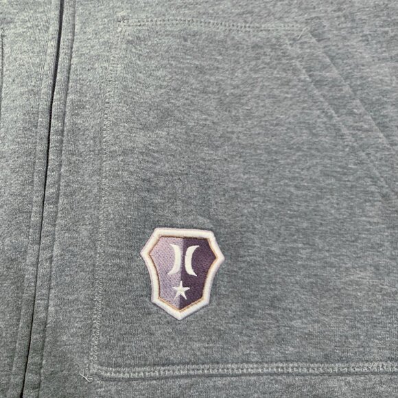 Hurley Full Zip Men's Hoodie XL Gray Jacket Insulated Sweater Jacket Thick Lined - Picture 4 of 10